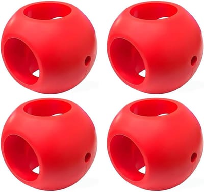 Allecto plus - Set van 4 kalkaanslagwerende magnetische wasballen voor schoner water en wasmachine, rood.