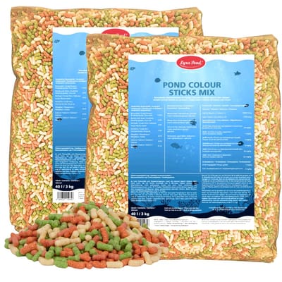 2 x 40 liter (6 kg) Lyra Pond® Pond Colour Sticks Koi Mix visvoer vijvervoer