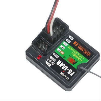 Flysky FS-iA4B Récepteur de bateau de voiture RC 2,4 GHz 4CH 4,0-6,5 V DC pour FS-I10 FS-I6 FS-GT2F FS-GT2G FS-IT4S noir