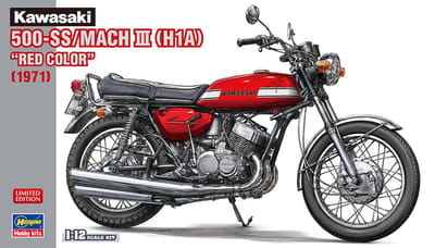 Hasegawa Modelbouwpakket Motorfiets - 21775 Kawasaki 500-SS/MACH III H1A 1971 - Rode Kleur - Japanse Motorfiets Plastic - 1:12 - Modelbouw