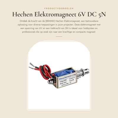 Dailygoods - Hechen Elektromagneet - 6V DC - 5N Kracht - Compacte Afmetingen - Push Pull Type - Perfect voor DIY Projecten - Hoogwaardige Magneetventiel