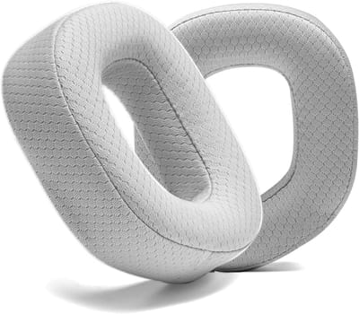 Vervangende Oorkussens van PU Leer voor Gaming Headsets, Geschikt voor HS80 MAX, HS80 RGB USB en HS80 RGB Draadloos, Met Hoogwaardige Geheugenfoam (Mesh Grijs)