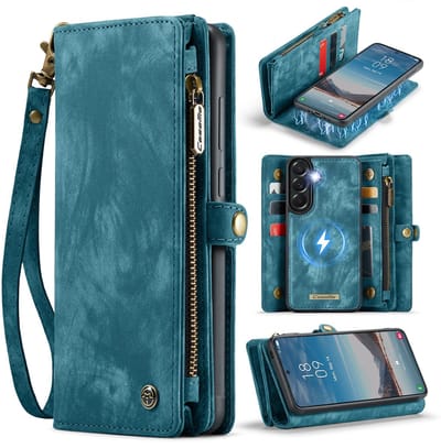 CaseMe Hoesje - Geschikt voor Samsung Galaxy A37 Hoesje - CaseMe 008 2-in-1 Book Case & Back Cover met Portemonnee - Blauw