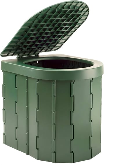 AHD® Camping Toilet - Draagbaar Toilet - Toiletemmer Met Deksel - Groen - 29cm x 27cm x 31cm