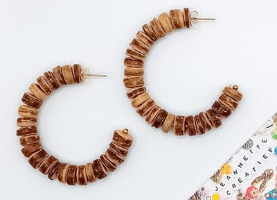 Jeannette-Creatief® - Beach - Oorringen Kokos Bruin - Oorringen - Dames Oorbellen - Oorbellen - Kokos - Oorbellen met Kokos