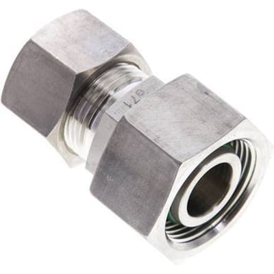 15L & 18L RVS Rechte Knelfitting Draaidoorvoer 315bar FKM O-ring en Afdichtconus ISO 8434-1