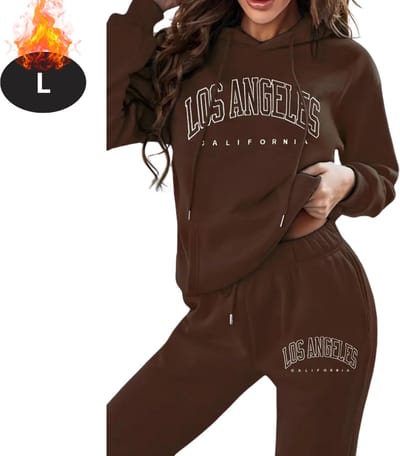 Nivard Joggingpak - Huispak - Volwassenen - Trainingspak - Comfortabel - Joggingsbroek - Tracksuit - Dames - Winter - Koffie - L