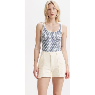 Levi's Essential Rib Tank Aditi Block Print Egret Taglia: L | Canottiere Outlet | Donna