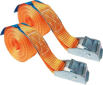 Spanbanden met Klemslot - Sjorbanden Vastzetbanden - Lading Zekeren - Gemaakt in Duitsland - 2 stuks 4 meter - Oranje