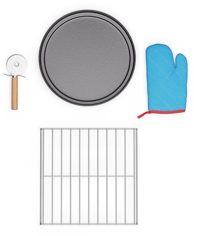 Klarstein PizzaForno Pizza Oven Accessoires - 4-delige set, premium pizzasnijder, pizzabakplaat, hitteschild en pizzastandaard voor de perfecte zelfgemaakte pizza