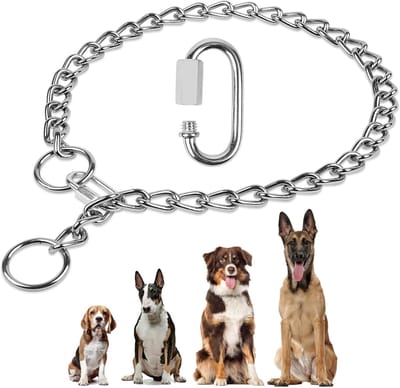 Verstelbare metalen choke ketting voor honden, duurzaam en trekvrij, geschikt voor kleine, middelgrote en grote honden, 3mm diameter, ideaal voor training en wandelen