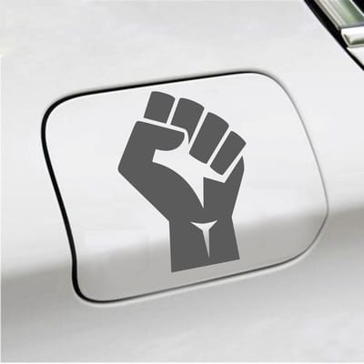 Bumpersticker - Vuist - 13 X 9 - Antraciet