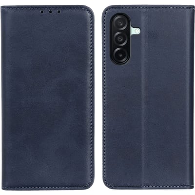 CaseBody Samsung Galaxy A27 Real Leather Wallet Hoesje Blauw