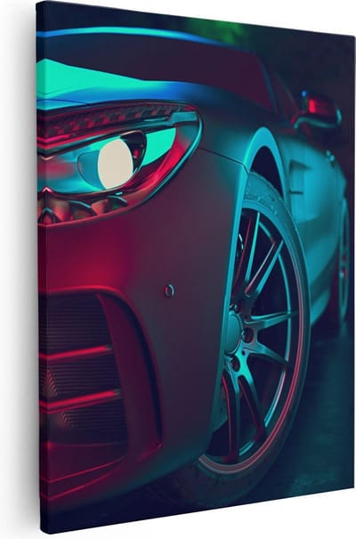 Artaza Canvas Schilderij Sportauto - 40x50 cm - Muurdecoratie Auto - Wanddecoratie Mancave - Kamer Accessoires