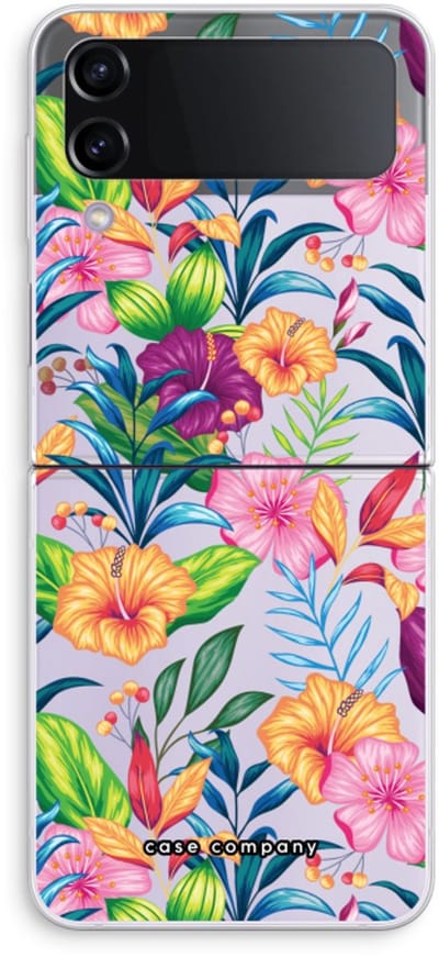 Case Company® - Hoesje geschikt voor Samsung Galaxy Z Flip4 hoesje - Tropisch 2 - Soft Cover Telefoonhoesje - Bescherming aan alle Kanten en Schermrand