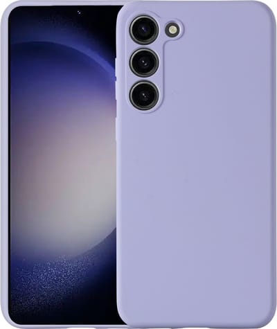 Hoesje Geschikt Voor Samsung Galaxy S23 hoesje siliconen suède backcover met microvezel laag – Lila