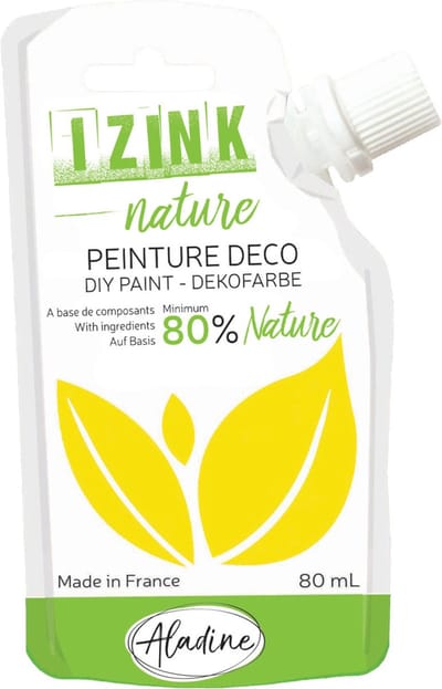 Aladine plakkaatverf Izink Nature 80 ml geel milieuvriendelijk.