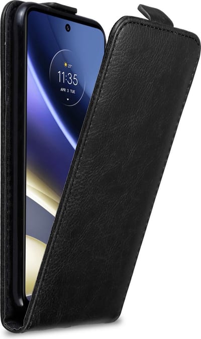Cadorabo Hoesje geschikt voor Motorola MOTO G51 5G in ZWARTE NACHT - Beschermhoes in flip design Case Cover met magnetische sluiting