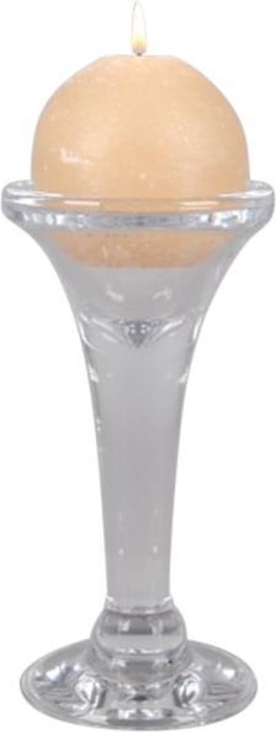 Rasteli - Kandelaar - Kaarsenhouder - Glas  - Semplice - glazen kandelaar voor tafelkaars, bolkaars of kaarsprijs per stuk  - zonder kaars -  Ø9,5xH15cm