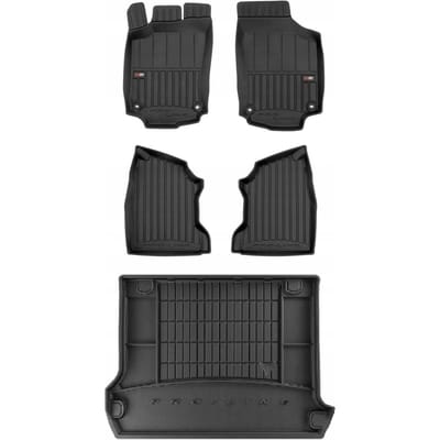 FROGUM PROLINE 3D Set - Rubberen Automatten + Kofferbakmat - Geschikt voor OPEL Combo C (2001-2011) - Zwart