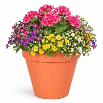 Mega Collections Plantenpot - kunststof - oranje - binnen/buiten - D20xH17 cm - bloempot