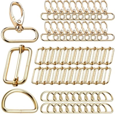 Karabijnhaak set - Draaibaar ontwerpen - 60 stuks, met D-ringen en gespen