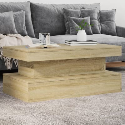 vidaXL - Salontafel - met - LED-verlichting - 90x50x40 - cm - sonoma - eikenkleurig