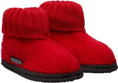 Bergstein Cozy Sloffen - Pantoffels voor dames, heren en kinderen - 100% Zuiver scheerwol - Red