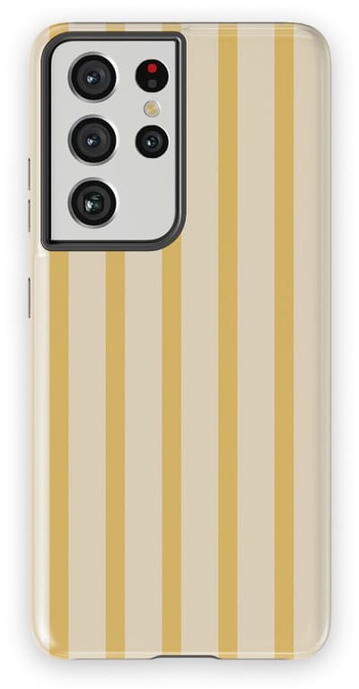 DripCase Gestreept Hoesje Samsung Galaxy S21 Ultra | Backcover met Mag | Stripes Motief | Trendy Case Samsung Galaxy S21 Ultra met Strepen Vanilla Drop