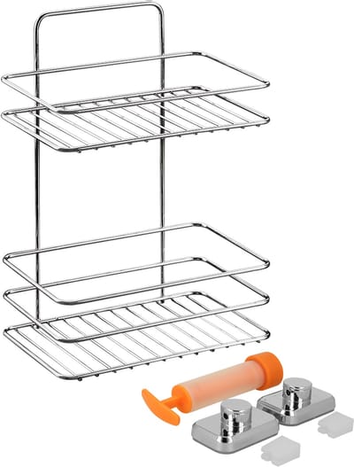 Metaltex - Doucherek Reflex - voor handdoeken - 2 lagen - Badkamerrek - Met vacuum-fix montageset - Chrometherm