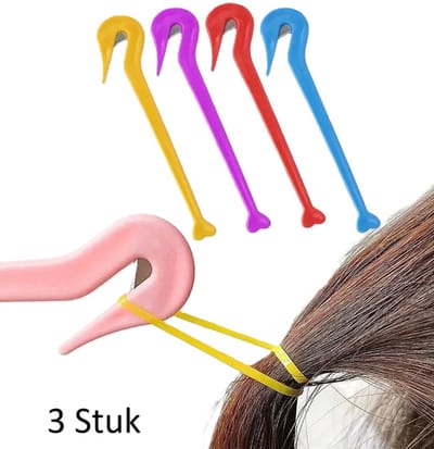 Rubberen Haarelastiek Verwijderaar | Pijnloos Elastiekmesje voor Haar | 3 Stuks – Willekeurige Kleuren | 8 × 1 cm