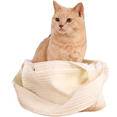 Porte-bébé Élingue pour Chat Grand Espace Confortable Sécurisé Sangle d'Épaule Renforcée Multifonction Sac Élingue pour Chat Porte-Chat pour Chats beige