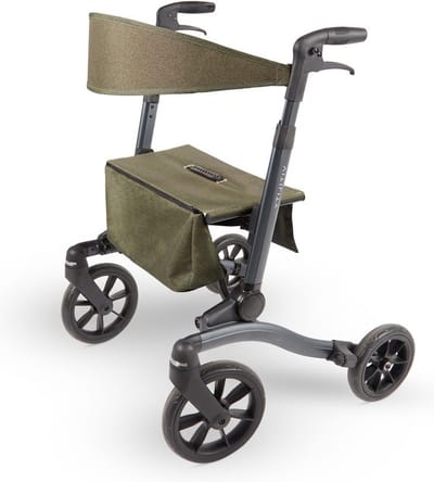 VITILITY Rollator - Forest Green - Rollator - Lichtgewicht - Dubbel opvouwbaar - Rugsteun - Wandelstokhouder