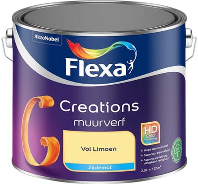 Flexa - Creations Muurverf Zijdemat - Vol Limoen - Mengverf - 2,5 L