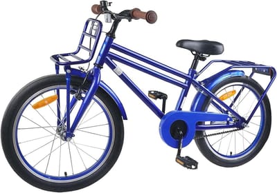 Kinderfiets - Jeugdfiets - School en recreatie - Veilig en comfortabel - 22 inch - Donkerblauw
