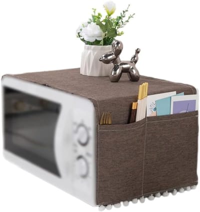 Magnetronhoes - Keukenbeschermer - Keuken netjes houden - Met opbergvakken - 30x90 cm - Bruin