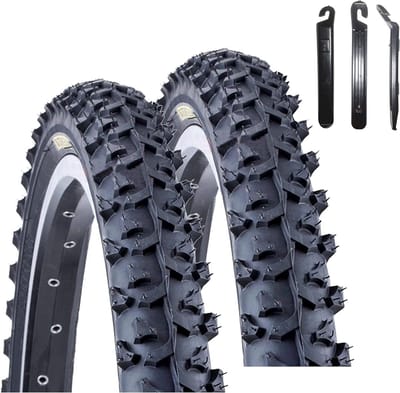 Fietsbanden set - Banden voor mountainbike - Veilig Fietsen - Inclusief bandenlichters - 20 x 2.0 inch - Zwart