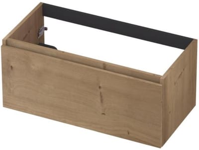 INK - Onderkast 1L Greeploos Houten Keerlijst Fineer - 900x450x400 Mm - Ash Grey Fineer