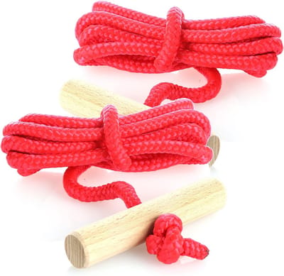 Slee Trekkoord - Rodeltouw Houten Knop - Slee Voorttrekken - Waterbestendig Polypropyleen - 180 cm Lengte