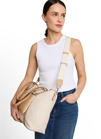 Tom Tailor - TTJAMILA L shopper met 2-in-1 functie - Maat ONESIZE - mixed off white