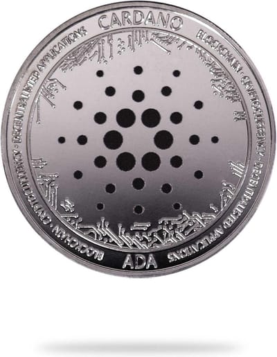 Cardano munt zilver - cryptotoken - fysieke munt