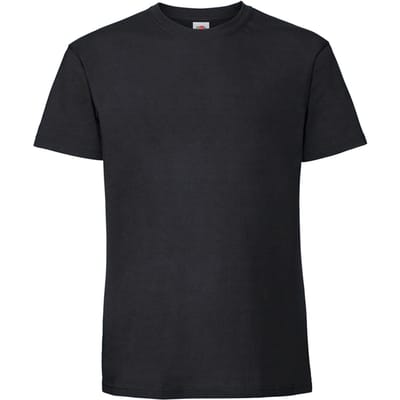 Fruit of the Loom Heren Iconic Premium Ringspun Katoen T-Shirt (Zwart)