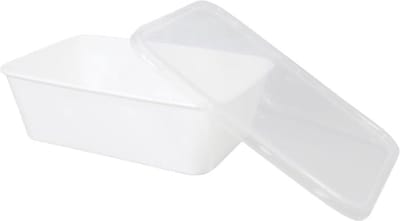 Bakje met Deksel - 100 stuks - 750ml - Magnetronbakje - Saladebakje Met Deksel - Wit Bakje - Tapas - Diepvriesbakjes - Vershoudbakjes - Vershouddoos - Lunchbox - Wit