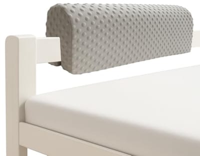 Bedrailbeschermer voor kinderbed - 90 cm grijze vangrailvulling met valpreventie - zachte schuimvulling en afneembare hoes - eenvoudige installatie