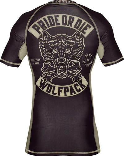 PRiDE or DiE Rash Guard Wolfpack Zwart - XXXL