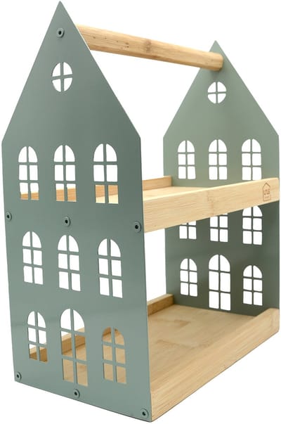 UNUS® Etagère decoratieve met 2 lagen en handvat groen 34cm