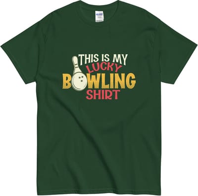 Dames en Heren T Shirt Bowlen - Geluk Tshirt - Lucky Bowling - Groen - S