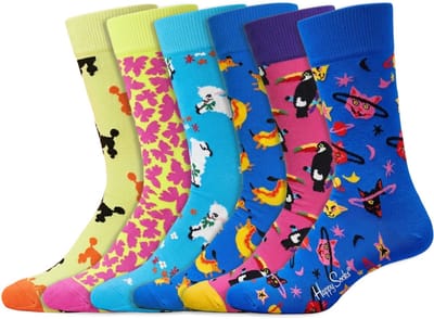 6 Paar | Happy Socks | Thema Dieren | Dames & Heren | Diverse kleuren en printjes | Maat: 36-40