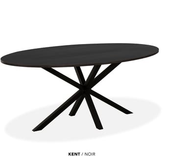 Maxfurn - Eettafel ovaal | Zeer krasvast | Kleur: Noir | Afmeting 160x92cm