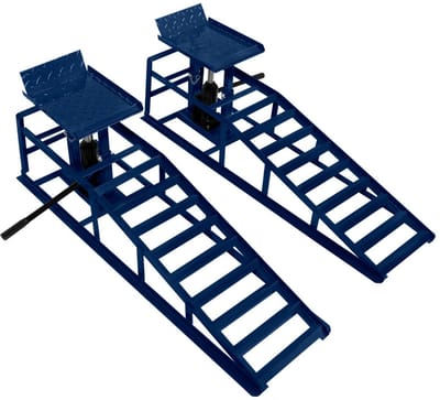 Hydraulische oprijbruggen - blauw - 3 ton - platform 340x260 mm